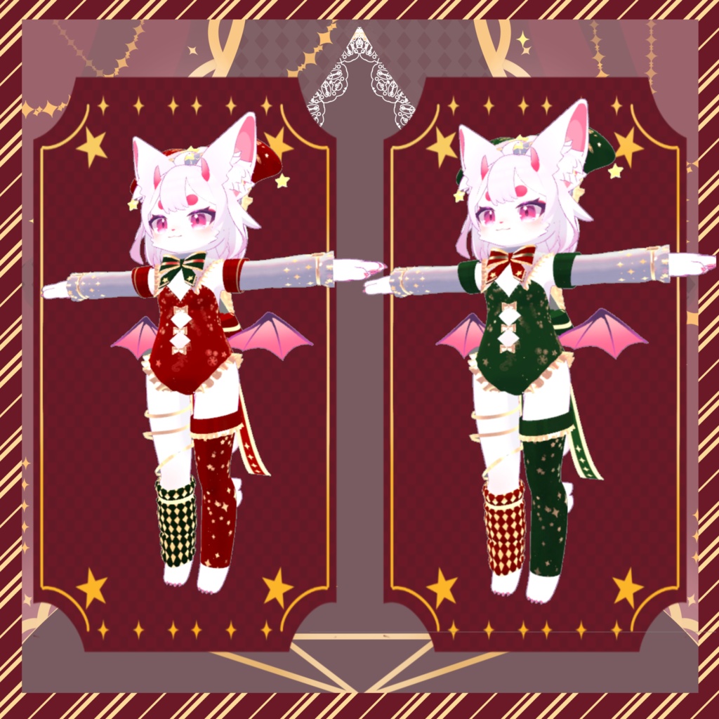 🎄✨🎁クリスマス 🎄✨🎁衣裝【Liebe リーベ】【灰島-haishima-】 【リナ-Lina-】【VRChat対応】ピエロの衣装 【クリスマス限定】
