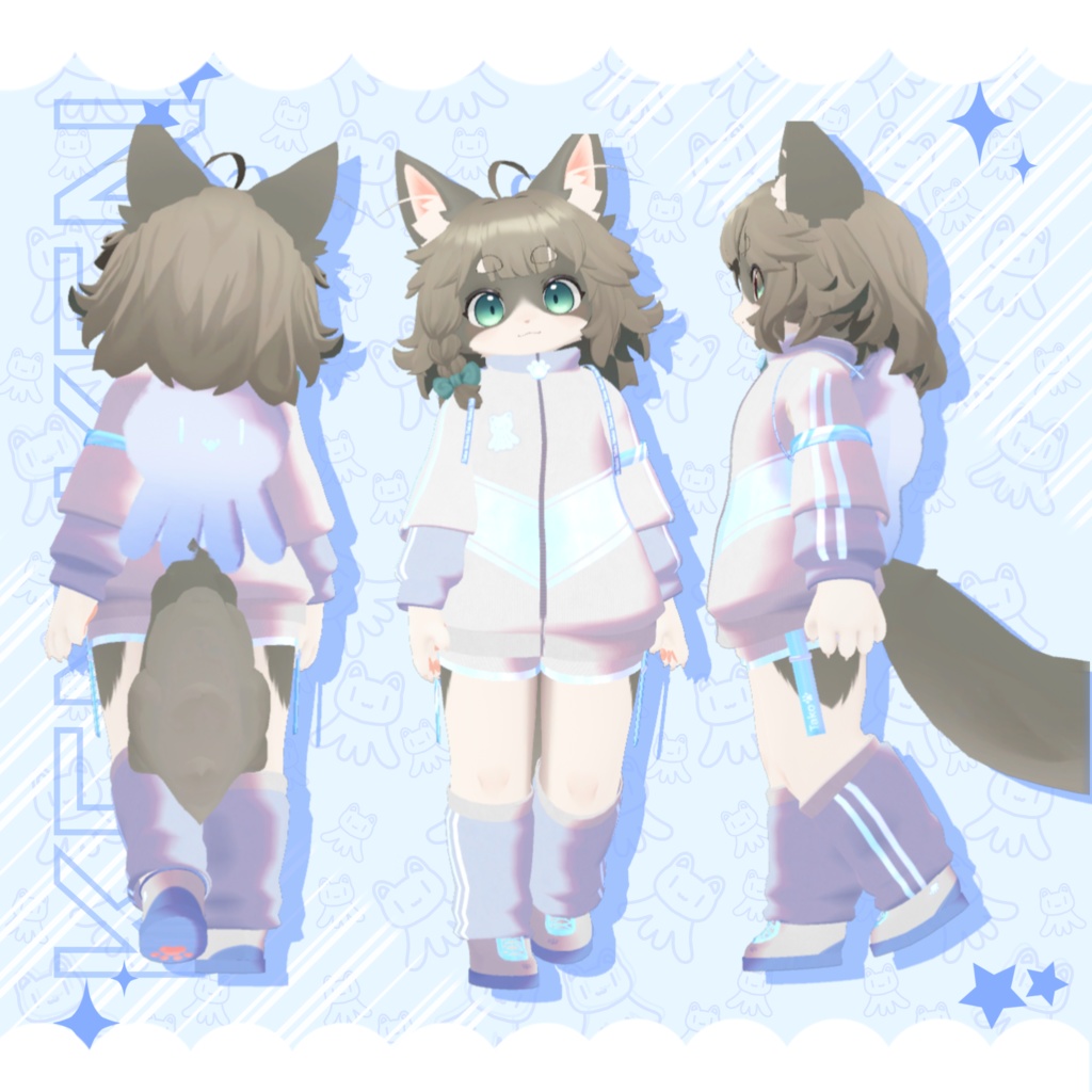 衣裝【【Chalo】】【灰島-haishima-】 【リナ-Lina-】【路地裏のネオ】 【VRChat対応】TAKO NEKO sportswear