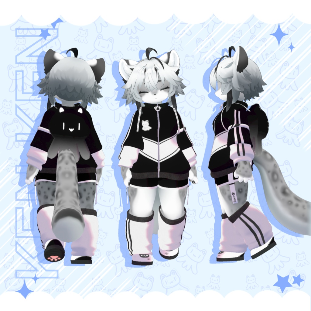 衣裝【【Chalo】】【灰島-haishima-】 【リナ-Lina-】【路地裏のネオ】 【VRChat対応】TAKO NEKO sportswear