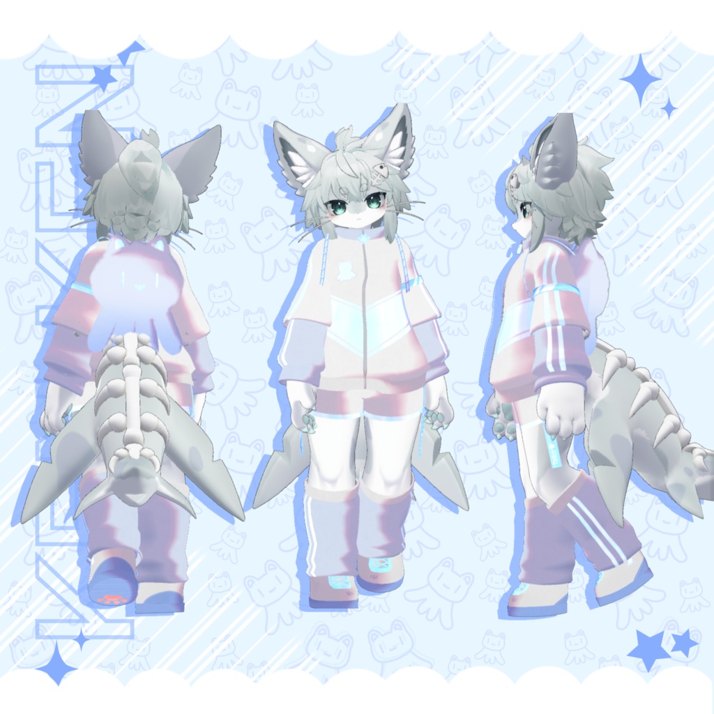 衣裝【【Chalo】】【灰島-haishima-】 【リナ-Lina-】【路地裏のネオ】 【VRChat対応】TAKO NEKO sportswear