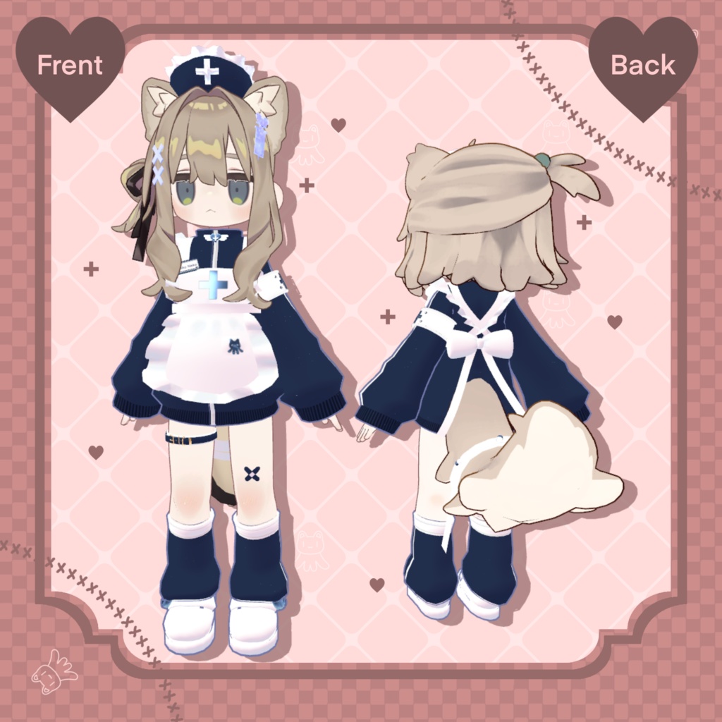 衣裝【まめひなた・キプフェル】ナースメイド  全10色 【VRChat対応】