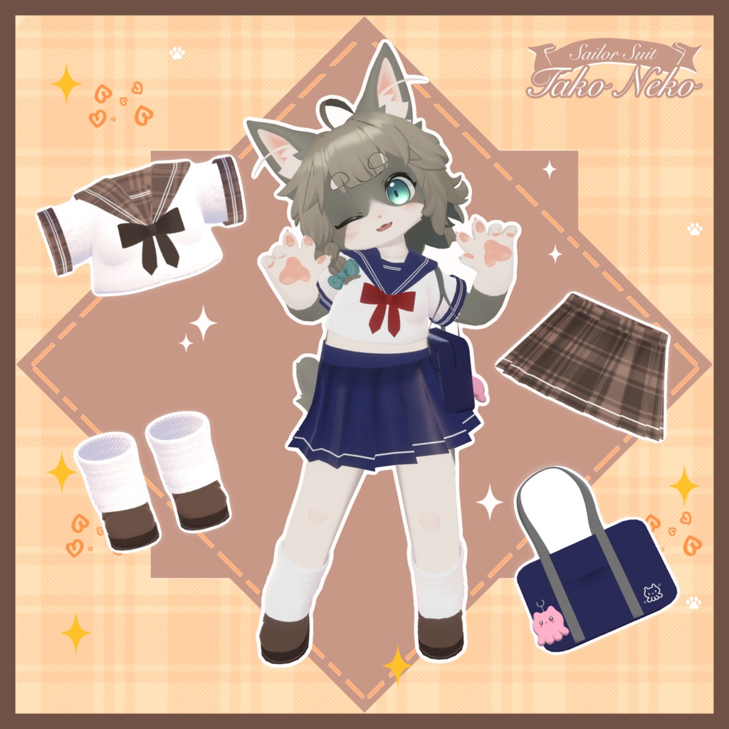 衣裝【リナ-Lina-】専用 【VRChat対応】TAKO NEKO Sailor suit