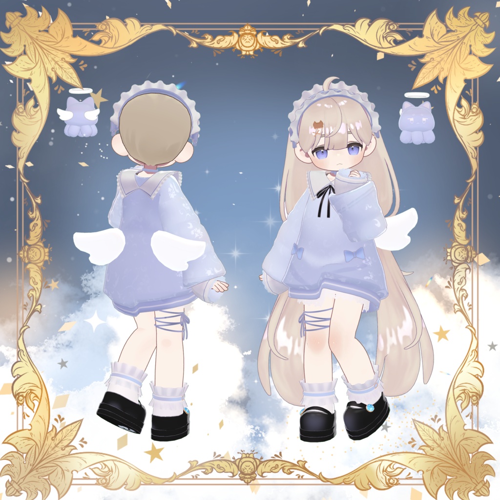 ✨セール中✦衣裝【まめふれんず・えも研・Nochica -ノーチカ-】🖤✨クロネ Kurone全5色✨【複数アバター対応】🖤 【VRChat対応】✦