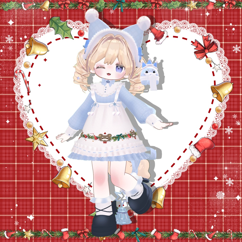🎄✨🎁衣裝【まめふれんず・Nochica -ノーチカ-】🎄✨🎁✨クリスマスベル✨全11色【複数アバター対応】🎁 【VRChat対応】✦