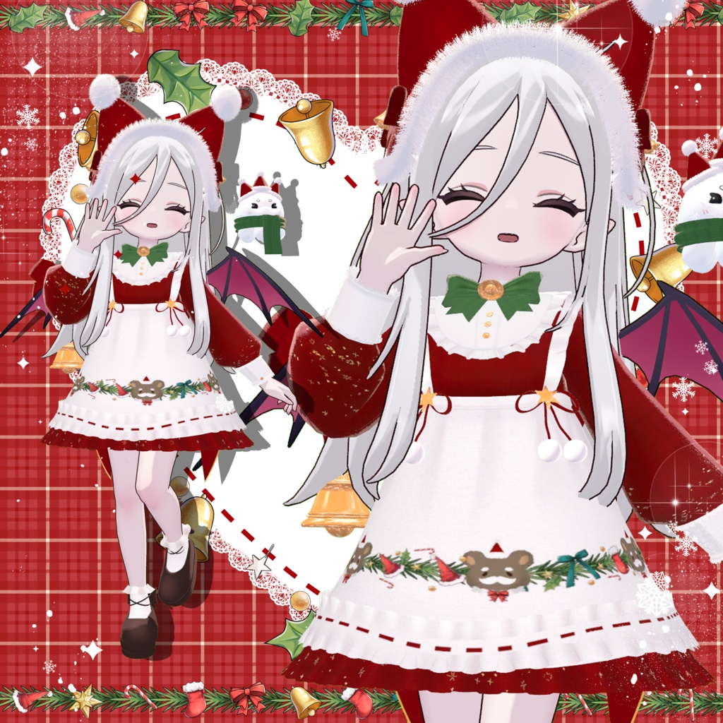 🎄✨🎁衣裝【まめふれんず・Nochica -ノーチカ-】🎄✨🎁✨クリスマスベル✨全11色【複数アバター対応】🎁 【VRChat対応】✦