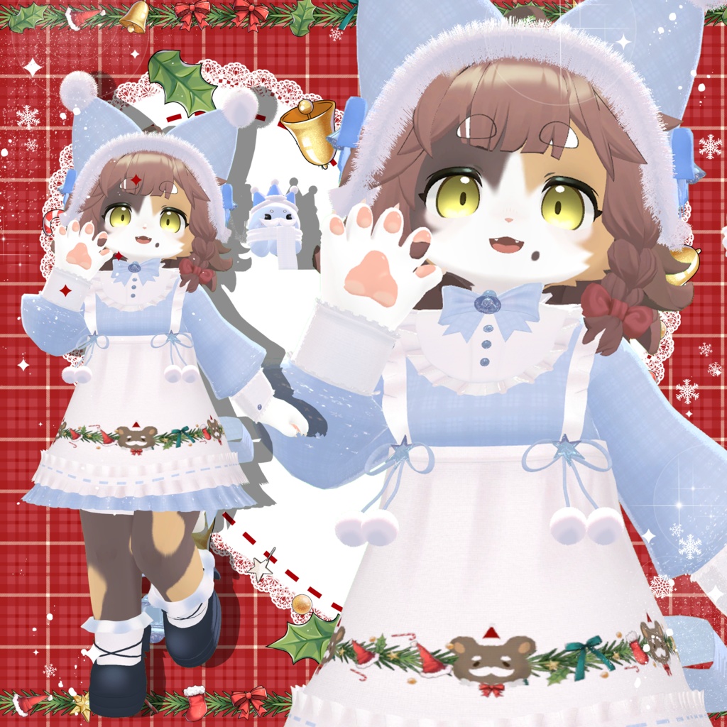 🎄✨🎁セール中✨衣裝【リナ-Lina-】 【灰島-haishima-】🎄✨🎁✨クリスマスベル✨全11色【複数アバター対応】🎁 【VRChat対応】✦
