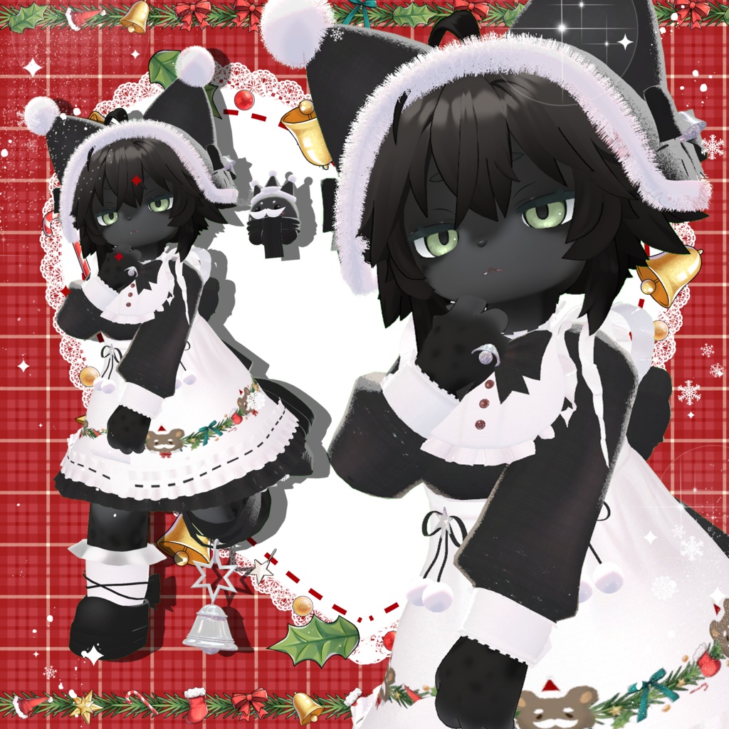 🎄✨🎁セール中✨衣裝【リナ-Lina-】 【灰島-haishima-】🎄✨🎁✨クリスマスベル✨全11色【複数アバター対応】🎁 【VRChat対応】✦