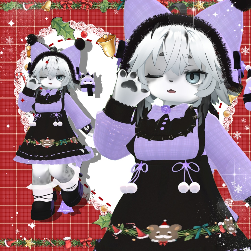 🎄✨🎁セール中✨衣裝【リナ-Lina-】 【灰島-haishima-】🎄✨🎁✨クリスマスベル✨全11色【複数アバター対応】🎁 【VRChat対応】✦