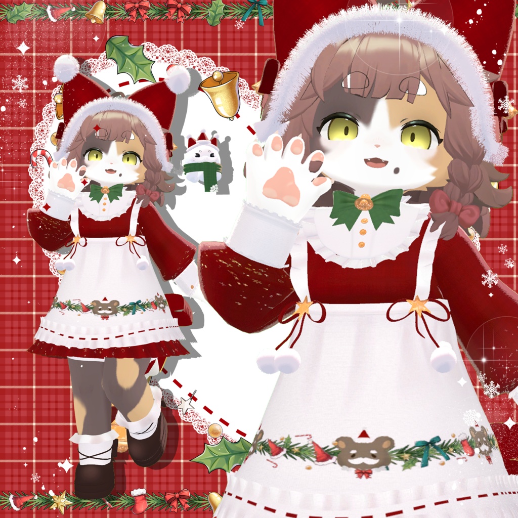 🎄✨🎁セール中✨衣裝【リナ-Lina-】 【灰島-haishima-】🎄✨🎁✨クリスマスベル✨全11色【複数アバター対応】🎁 【VRChat対応】✦