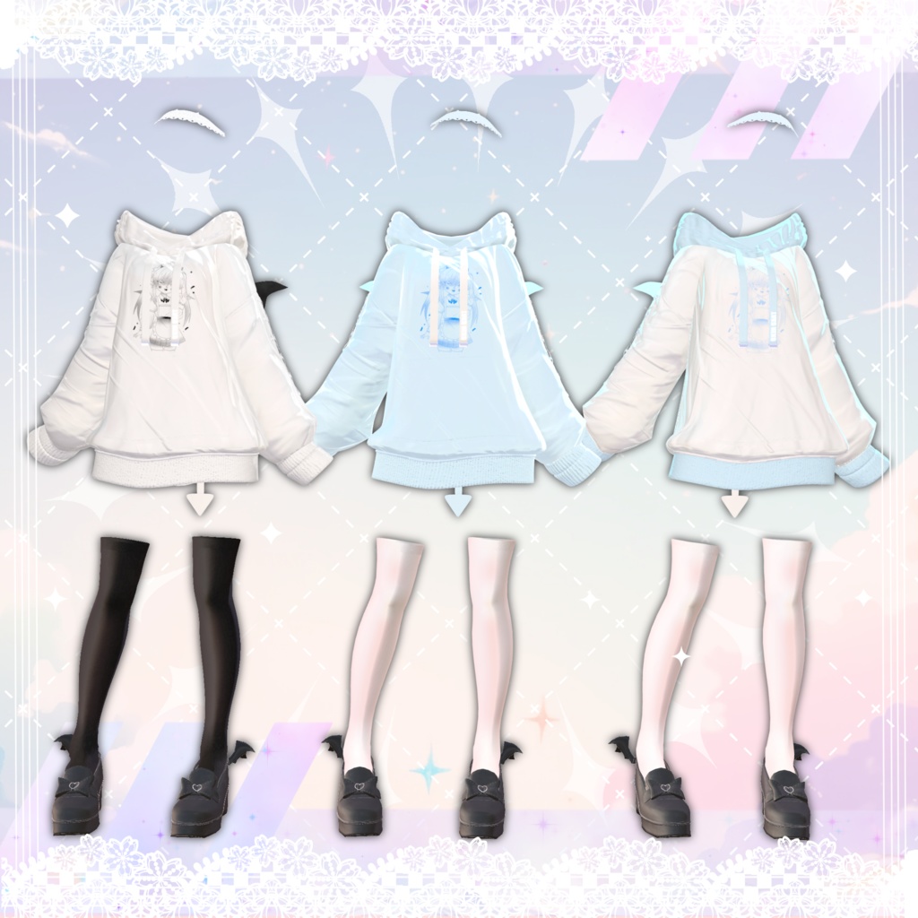 ✨セール中✨『小悪魔パーカー 』 ケモノ2アバター対応 【リナ-Lina-】【うるふだ】