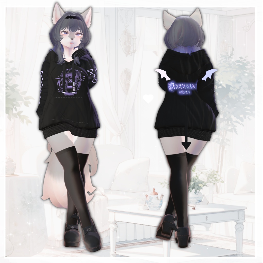 ✨セール中✨『小悪魔パーカー 』 ケモノ2アバター対応 【リナ-Lina-】【うるふだ】