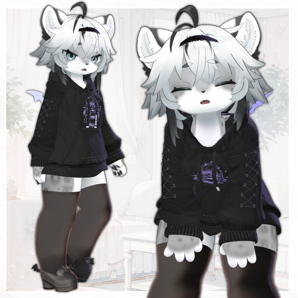 ✨セール中✨『小悪魔パーカー 』 ケモノ2アバター対応 【リナ-Lina-】【うるふだ】【灰島-haishima-】