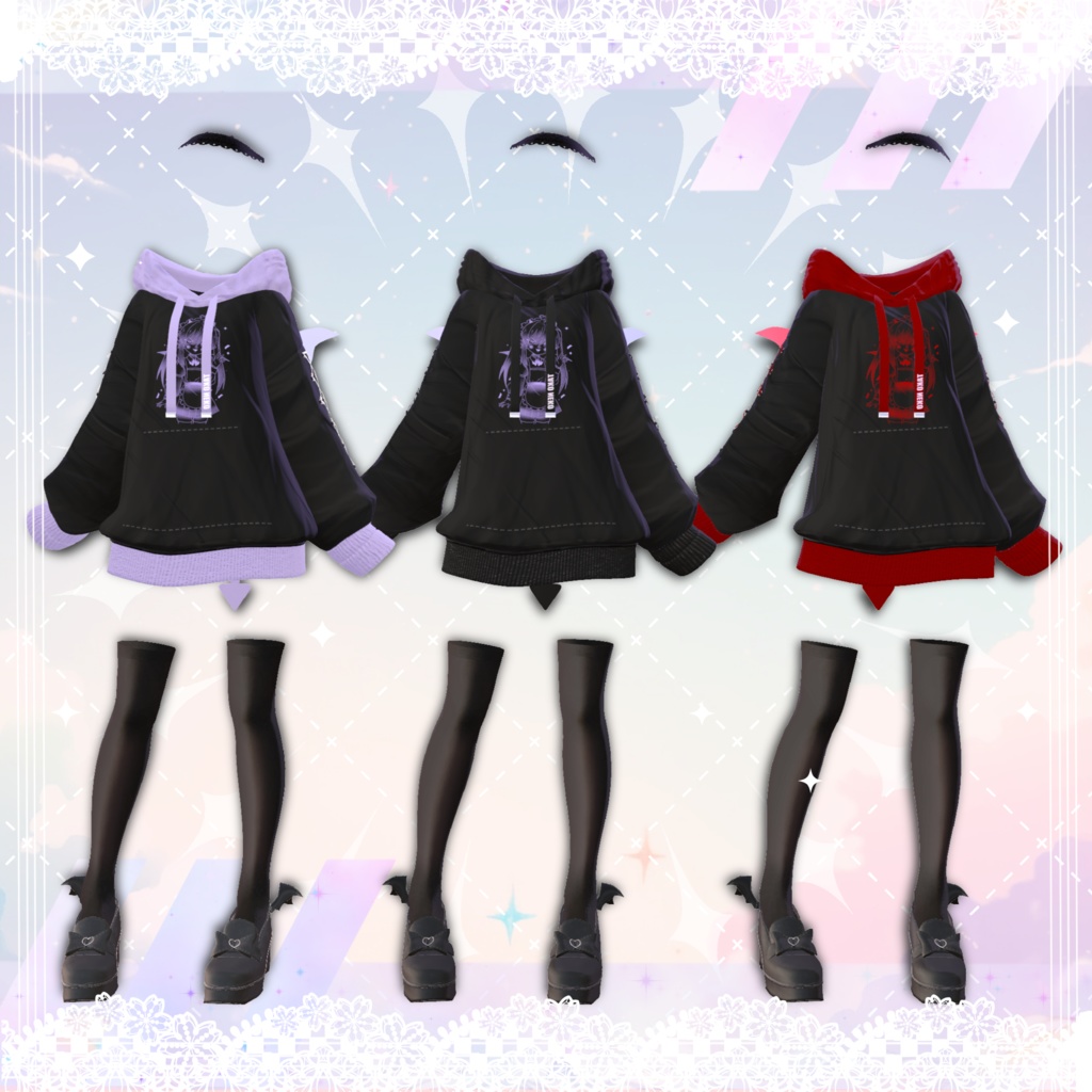 ✨セール中✨『小悪魔パーカー 』 ケモノ2アバター対応 【リナ-Lina-】【うるふだ】