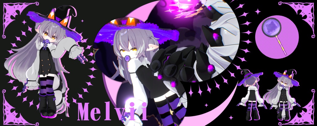 ✨セール中✨ハロウィン 『kuroneko majo 』 2 アバター対応 まめふれんず・邪竜メルヴィ
