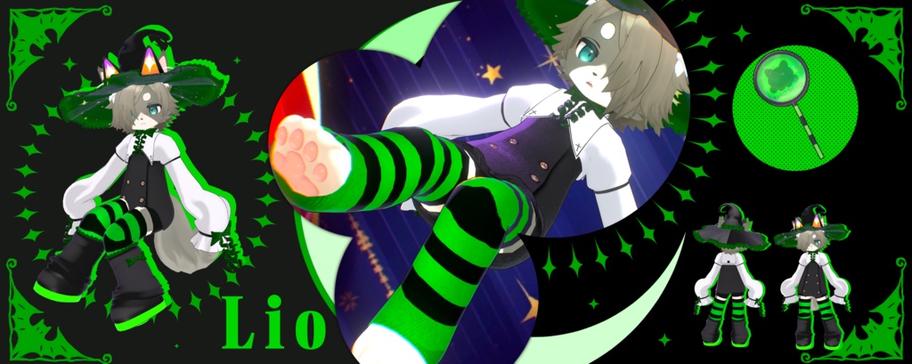 ✨セール中✨ハロウィン 🎃『kuroneko majo 』ケモノ6アバター対応🎃🍭🍫✨🍬