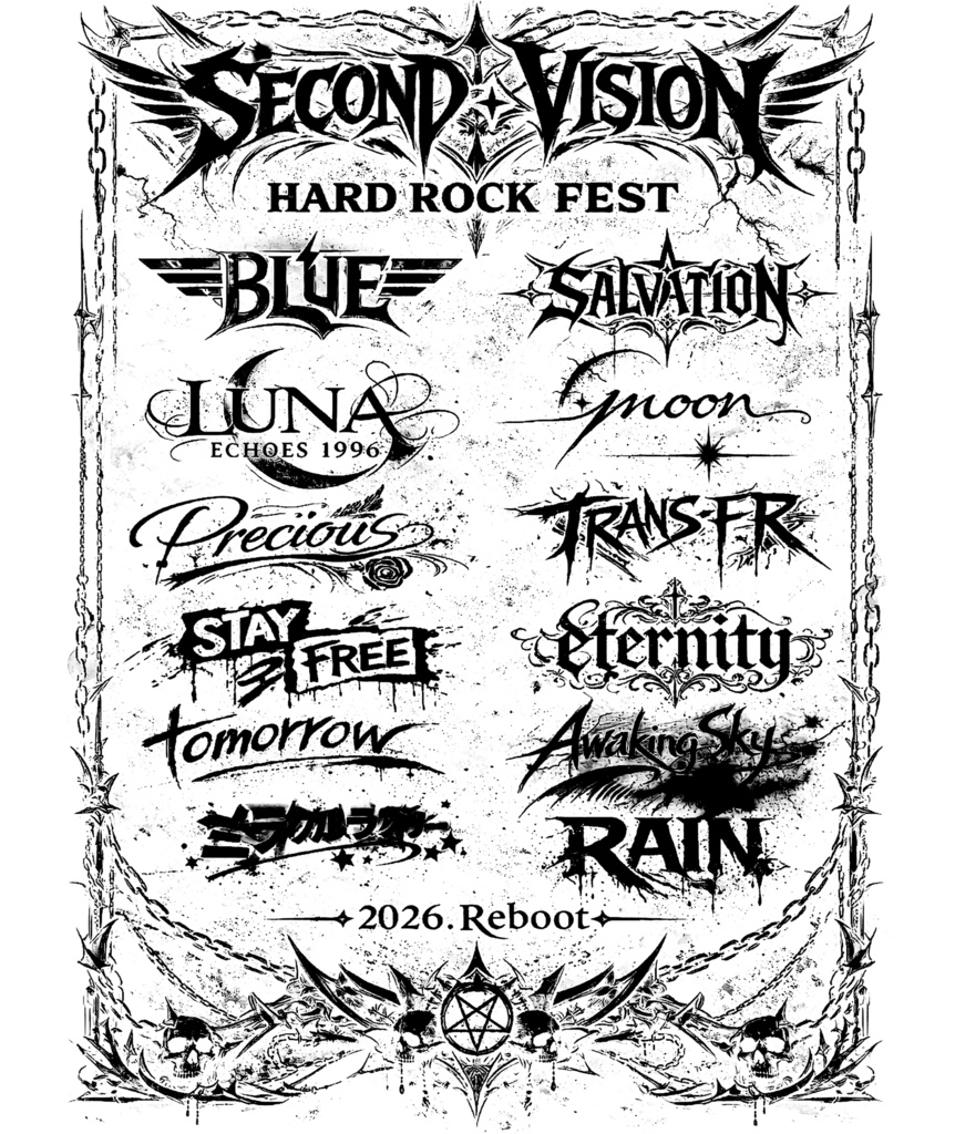 SV Tour T-shirt 2026 Reboot ロング METAL .ver (BK)