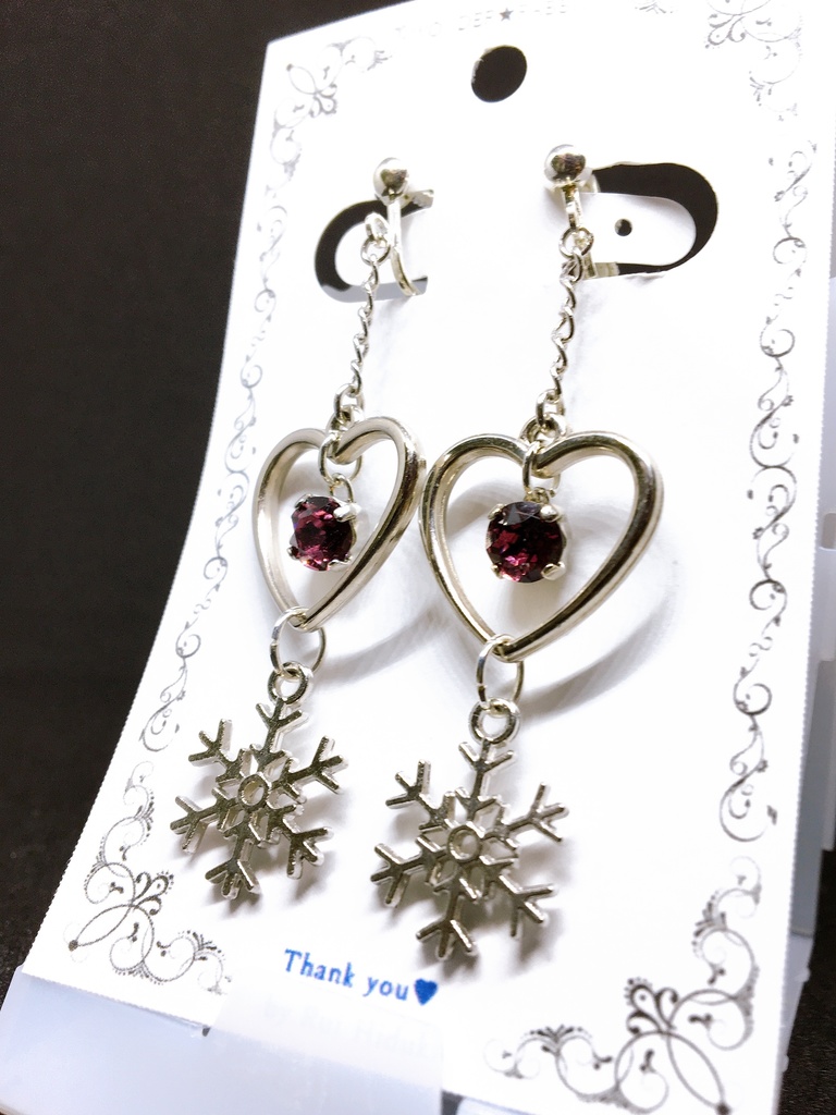 【YOI】ハートとスワロと雪の結晶ピアス(イヤリング)
