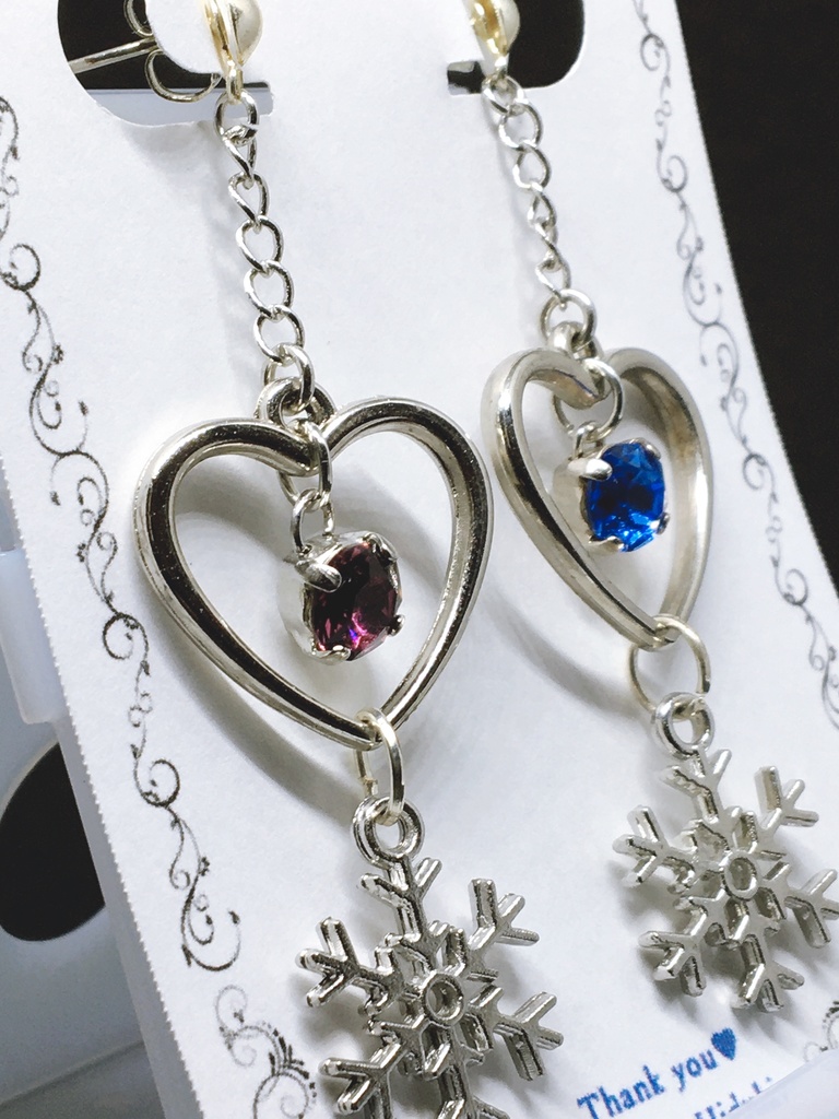 【YOI】ハートとスワロと雪の結晶ピアス(イヤリング)