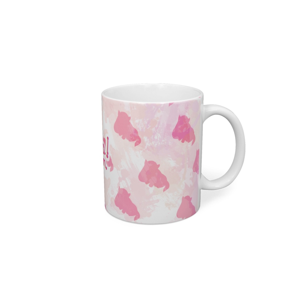 馬くんマグカップ(ホワイト✕ピンク)