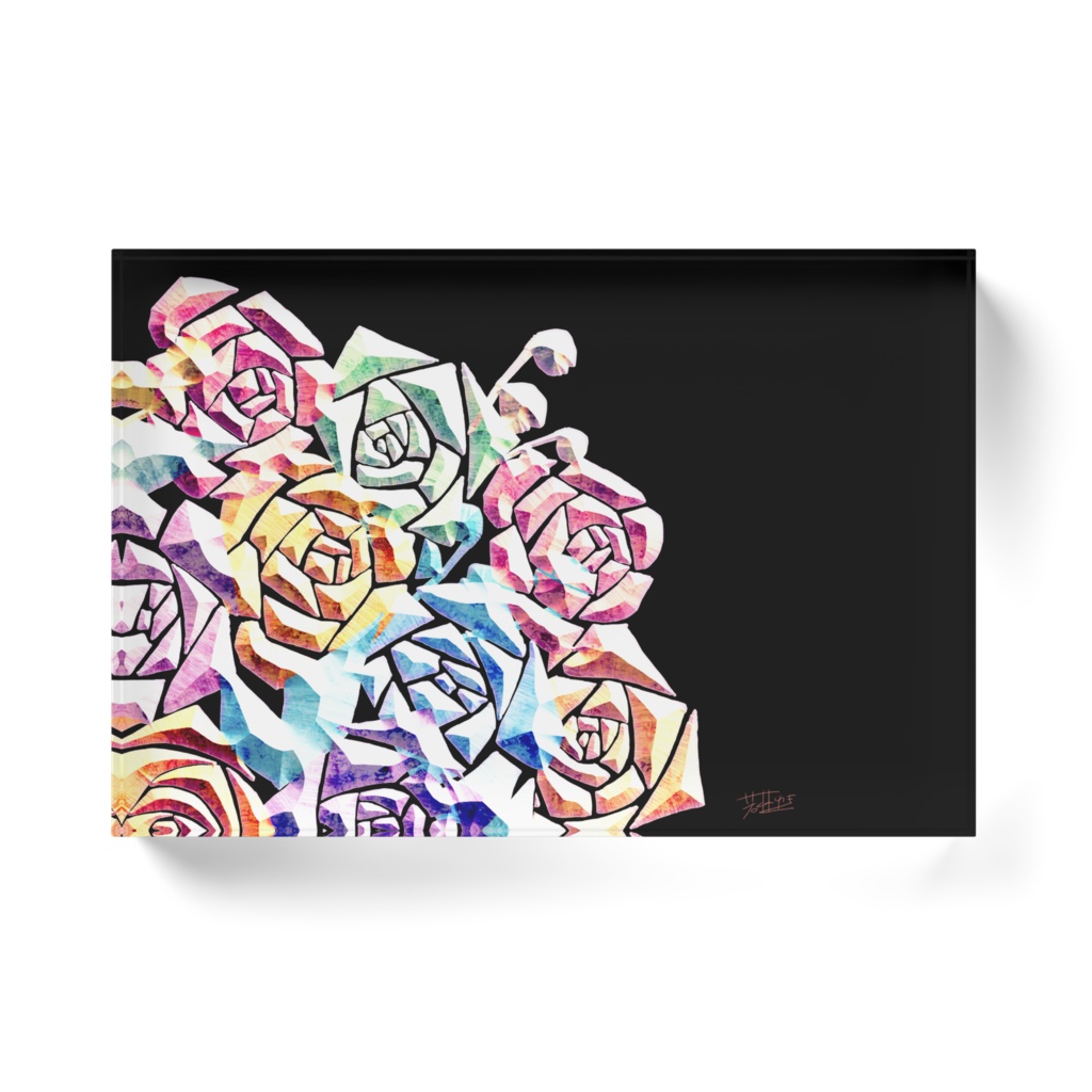 【アクリルブロック】夜に輝く花