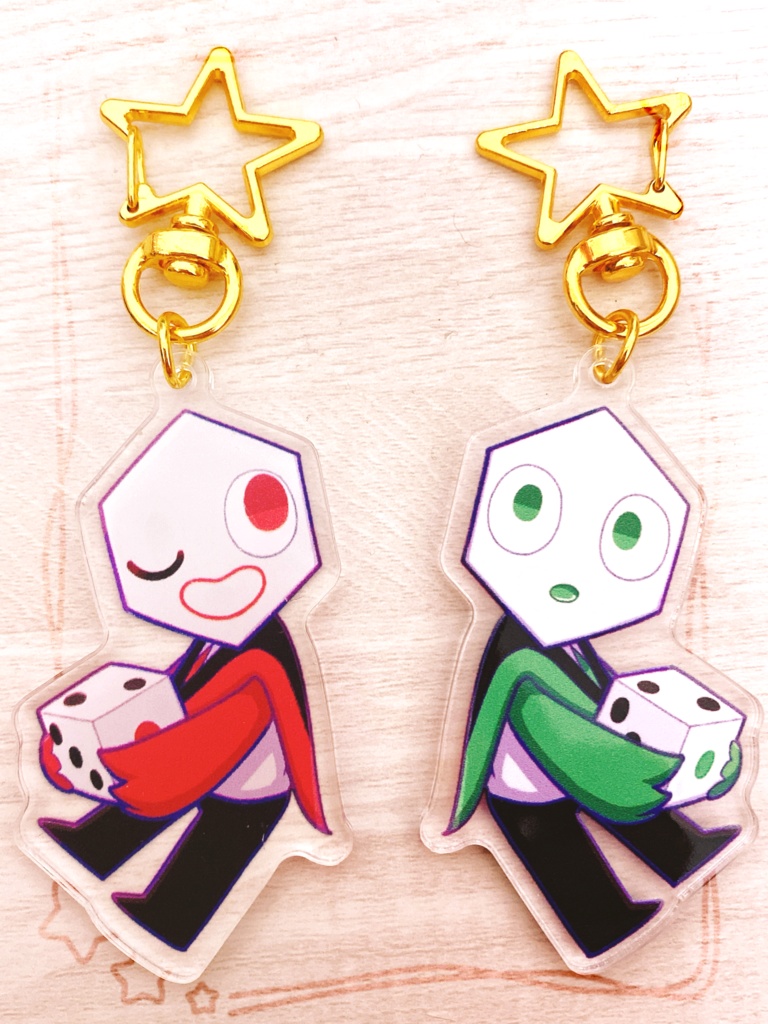 【Deltarune】両面アクリルキーホルダー(ピピンズ&緑ピピンズ)