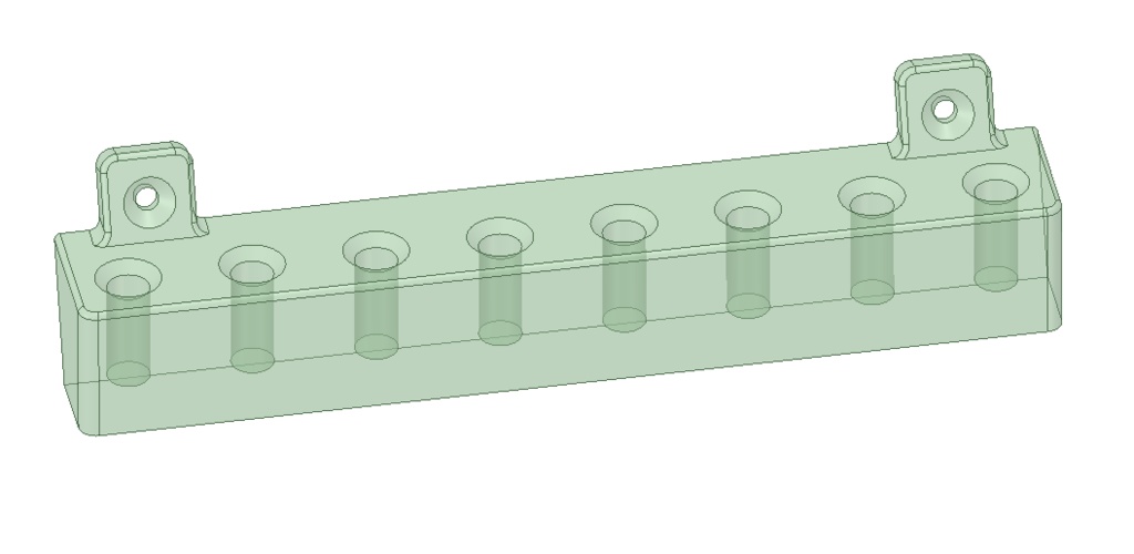 STLデータ】インパクトドライバービット立て8穴壁掛け収納