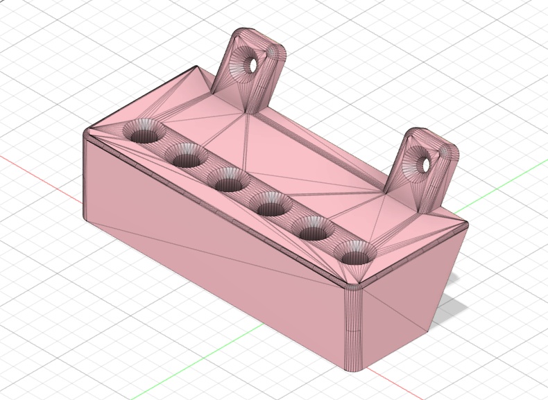STLデータ】エンドミル立てシャンク径6mm　6本壁面収納