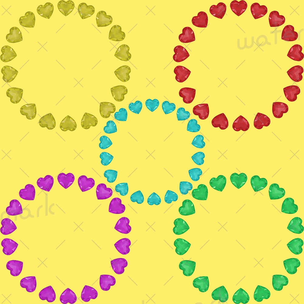 IRIAM素材　ハート　アイコンリングセット