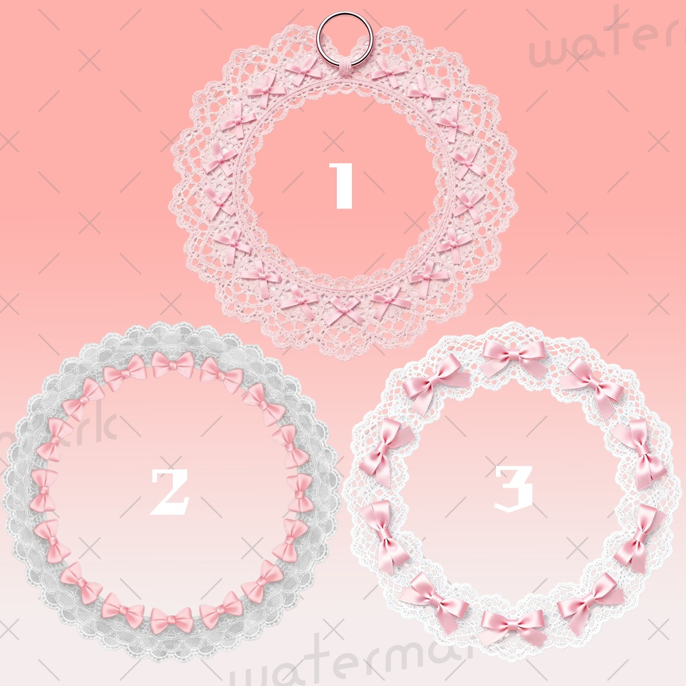 IRIAM素材　リボン　レース　アイコンリング