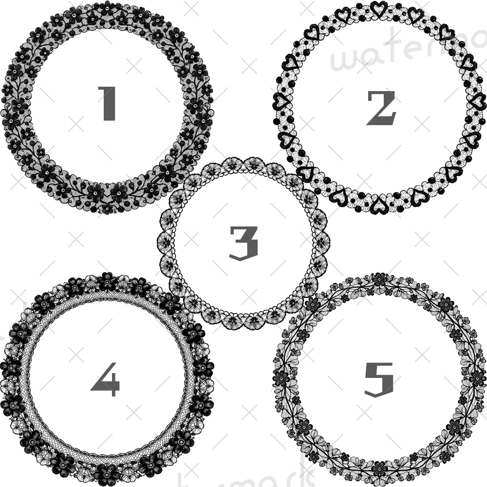 IRIAM素材　黒レース　アイコンリング