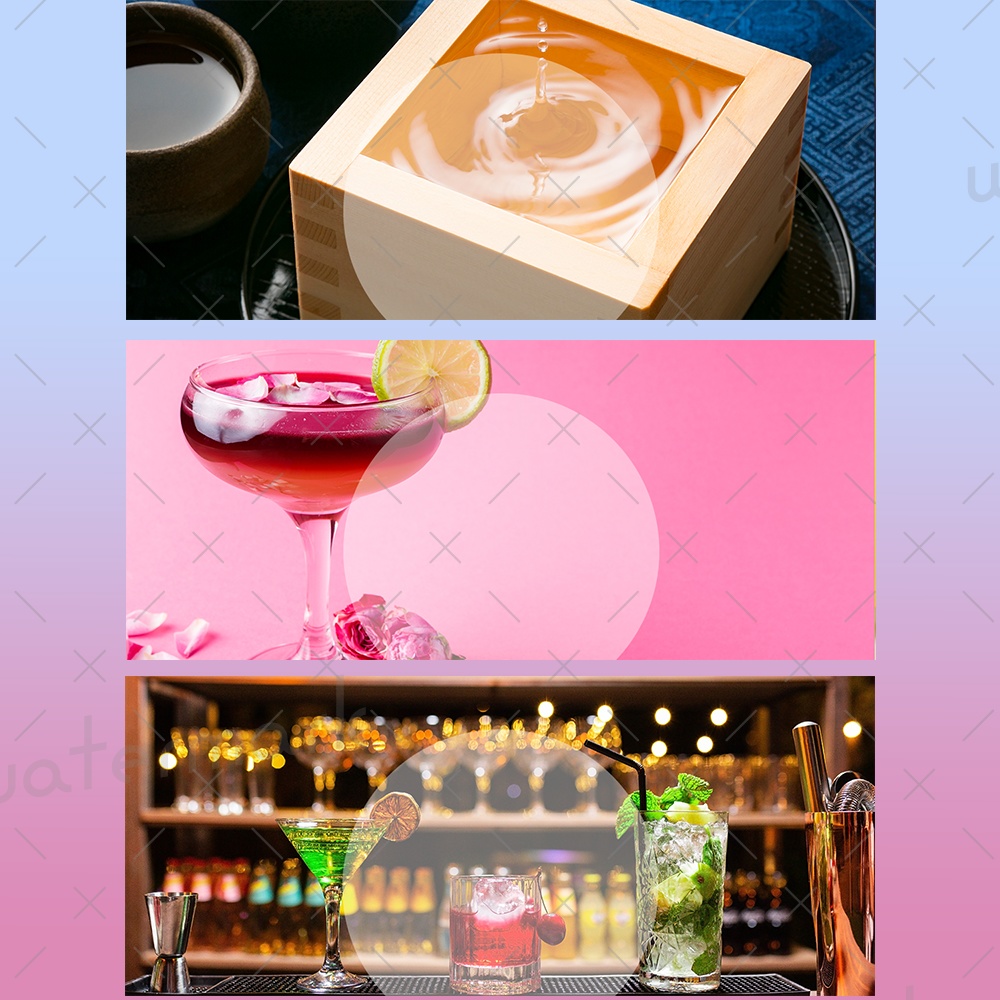 IRIAM素材 酒飲みアイコンリング16種類・ヘッダー12種類セット ビール カクテル 居酒屋 BAR