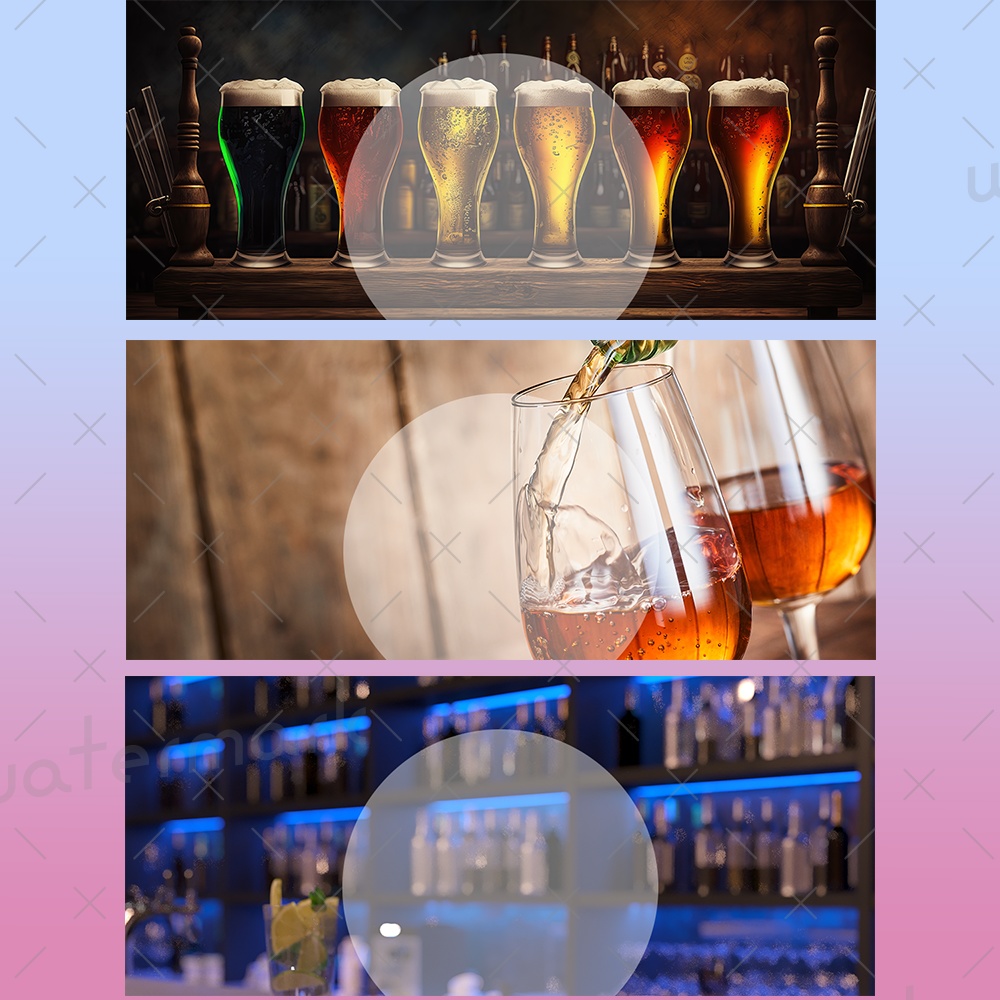 IRIAM素材 酒飲みアイコンリング16種類・ヘッダー12種類セット ビール カクテル 居酒屋 BAR