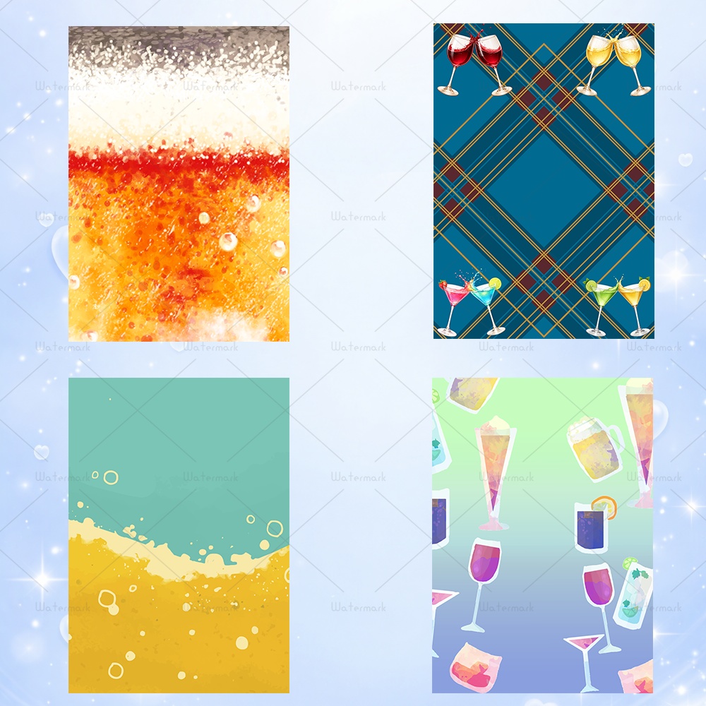 IRIAM素材 ネップリ おはV お酒背景素材8種類セット