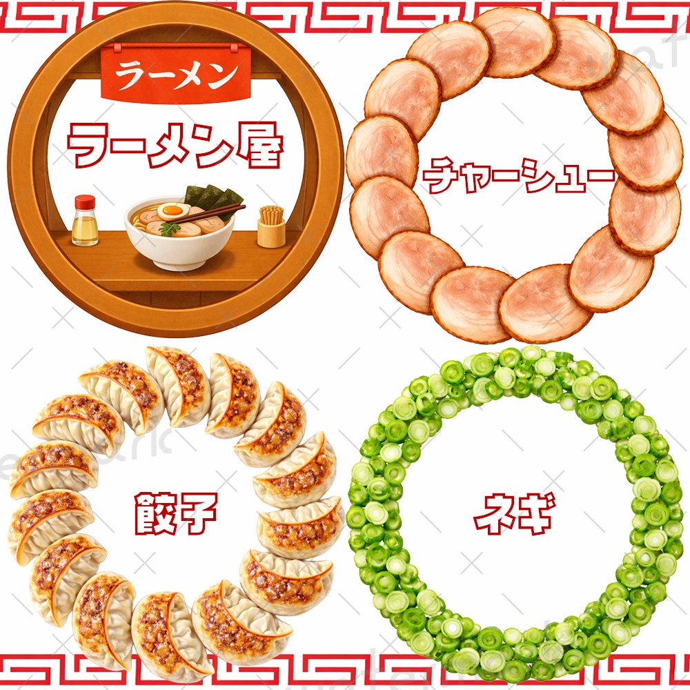 IRIAM素材ラーメンアイコンリング8種類ヘッダー3種類セット