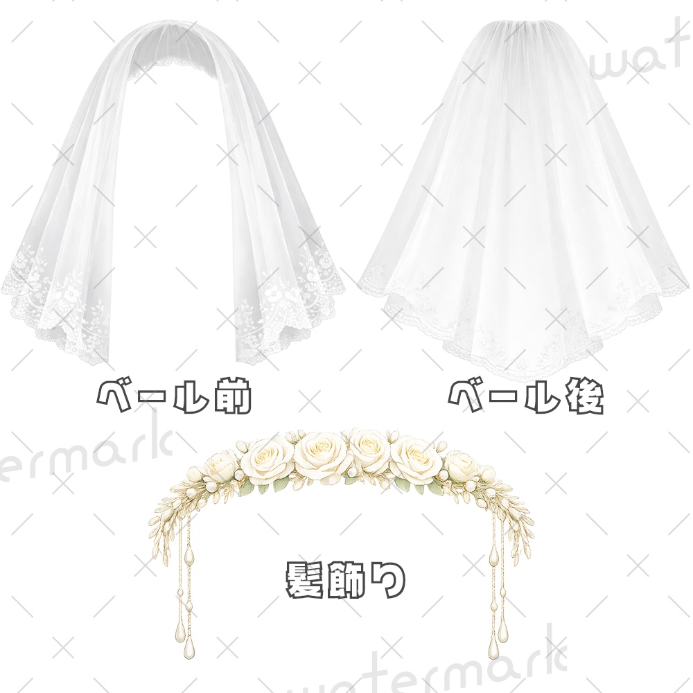 IRIAM素材 嫁こな決定戦ロゴ・ウェディングベール素材付き①