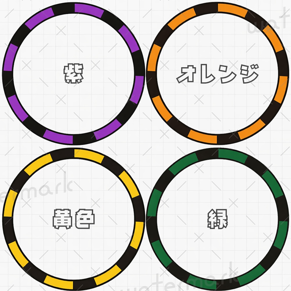 IRIAM素材 電車路線図風アイコンリング8種類ヘッダー3種類セット