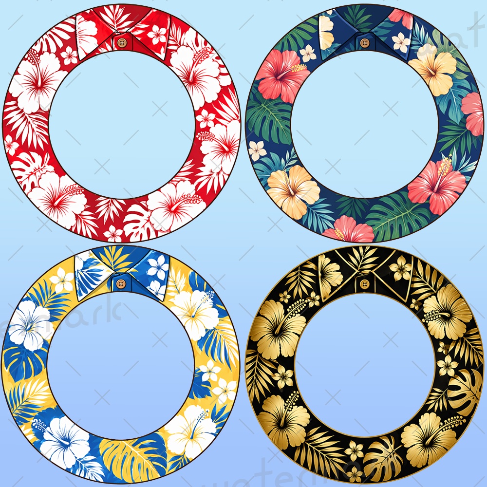 IRIAM素材 夏 アロハシャツアイコンリング8種類 ヘッダー3種類セット