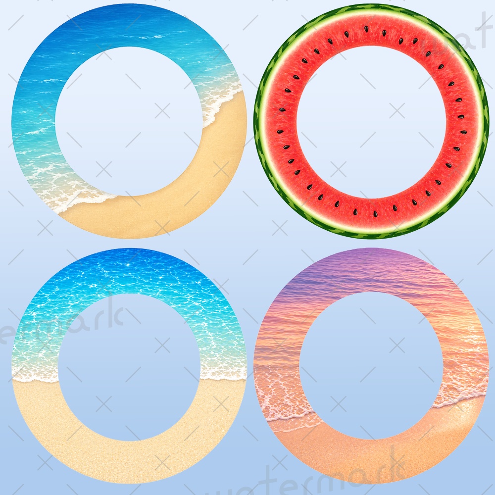 IRIAM素材 海 砂浜 アイコンリング4種類 ヘッダー3種類セット