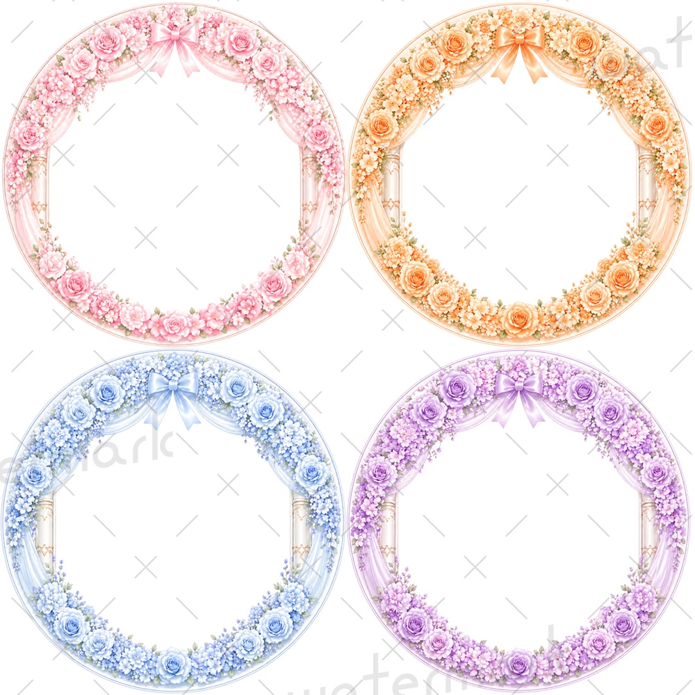 IRIAM素材 ウェディングアーチ アイコンリング7種類 ヘッダー3種類セット