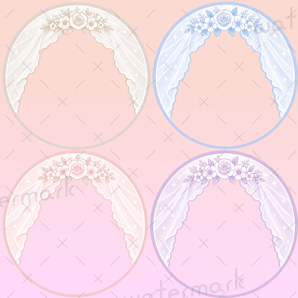 IRIAM素材 ウェディングベールアイコンリング全4種類セット