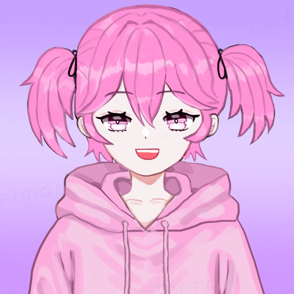IRIAM立ち絵 ピンク系の女の子イラスト(1点物)