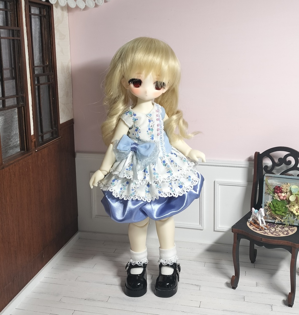 ブルーの ミニワンピースセット★TinyFoxサイズ