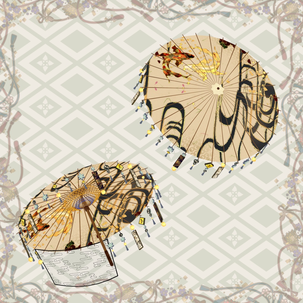 【VRChat向け3Dモデル】和傘-嘉-