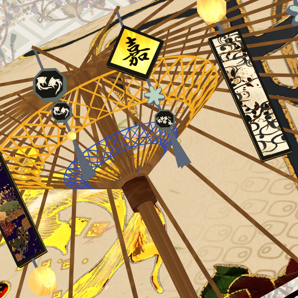 【VRChat向け3Dモデル】和傘-嘉-