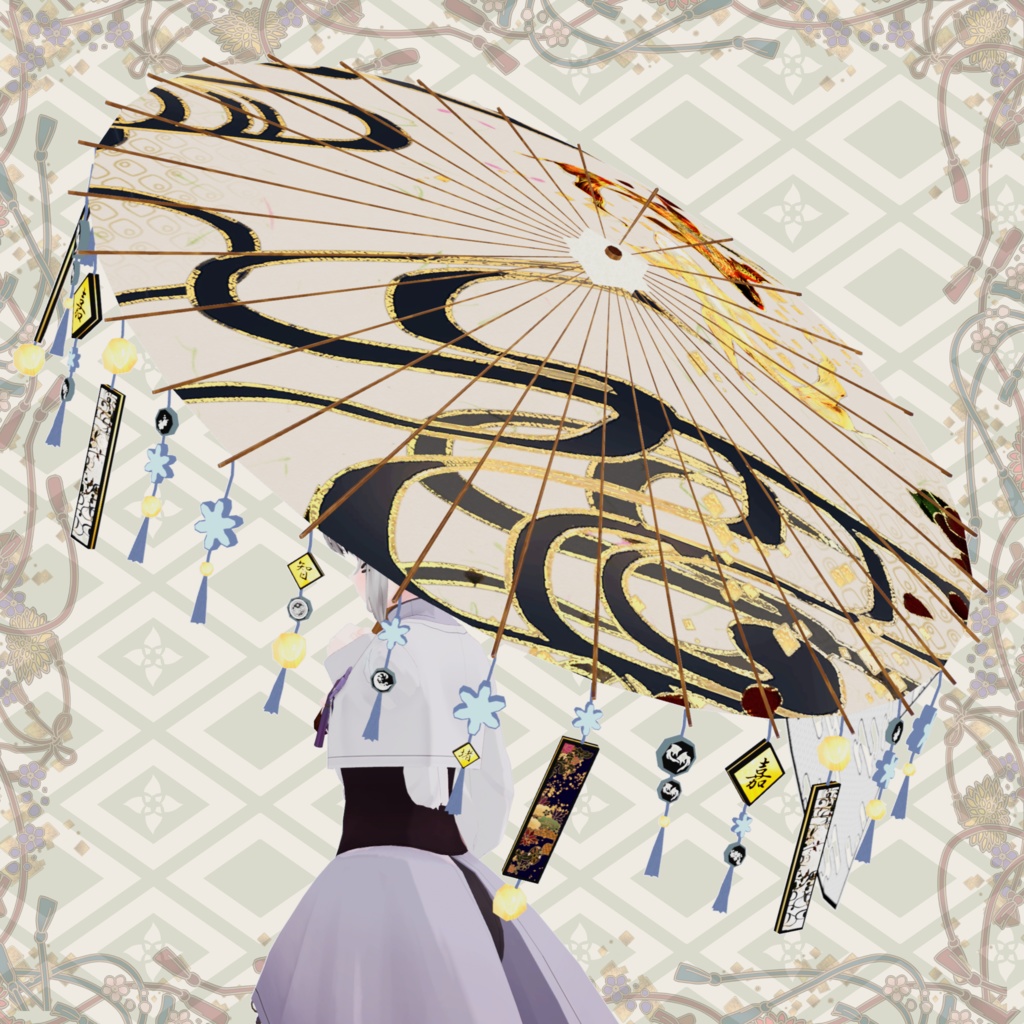 【VRChat向け3Dモデル】和傘-嘉-