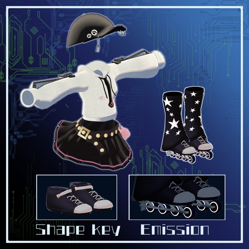 【3Dモデル】カリン(Karin)ちゃん用街衣装セット