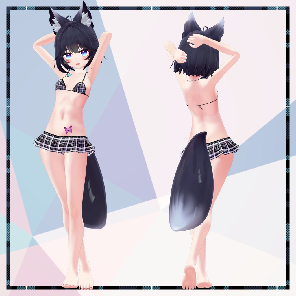 【ティエン向け衣装】水着-サニーチェック-