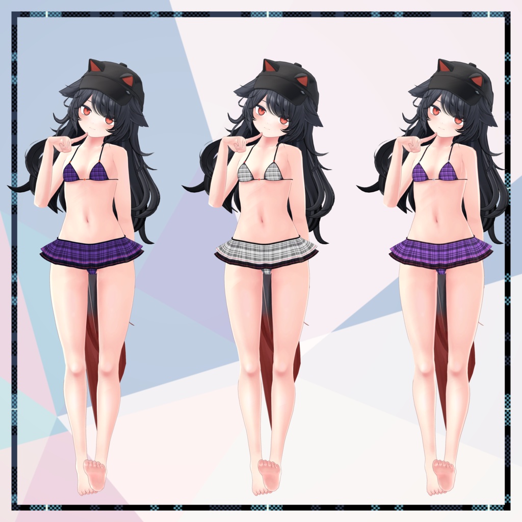 【デルタフレア向け衣装】水着-サニーチェック-