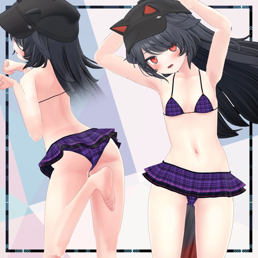 【デルタフレア向け衣装】水着-サニーチェック-