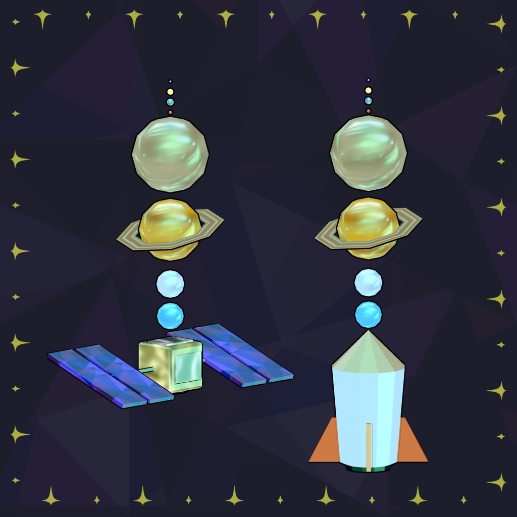 【VRChat向け3Dモデル】SpaceEarring
